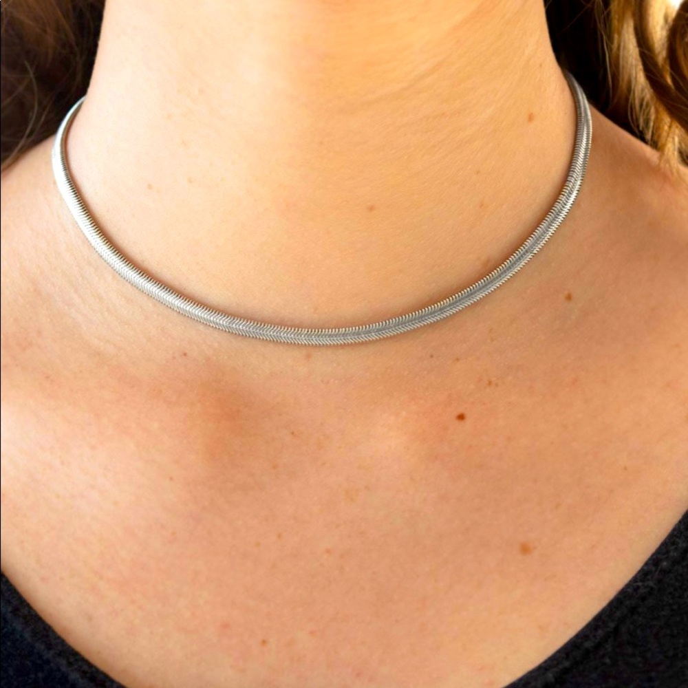 Paparazzi Flat Out Fierce - Silver Necklace